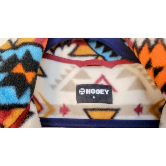 Hooey Aztec Full Zip Fleece Jacket Southwestern Rodeo Size M Style HJ081BUCR - Picture 7 of 9